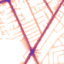 Daytime road noise heatmap for TW3 3TF