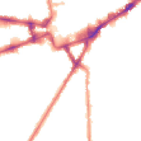 Night-time road noise heatmap for TW3 3TT