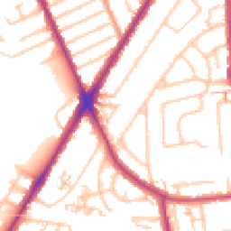 Daytime road noise heatmap for TW3 3UJ