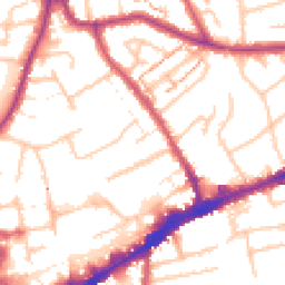Daytime road noise heatmap for TW3 4AL