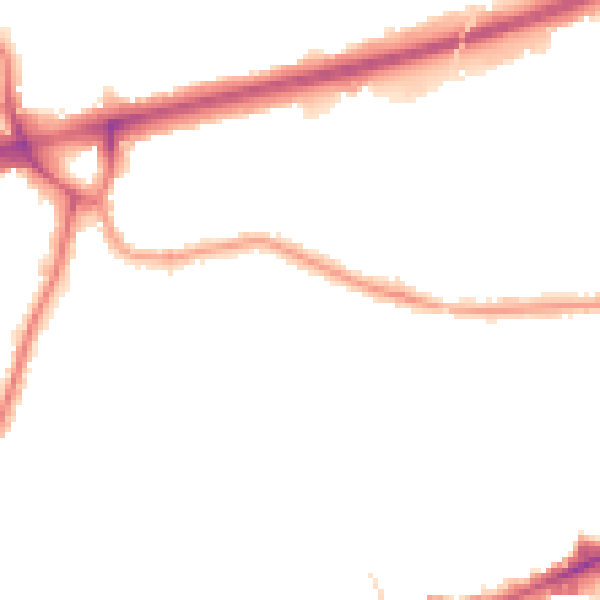 Night-time road noise heatmap for TW3 4AP