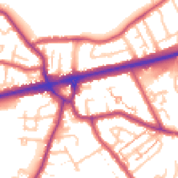 Daytime road noise heatmap for TW3 4AZ