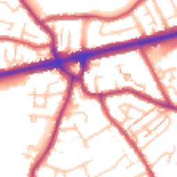 Daytime road noise heatmap for TW3 4BJ
