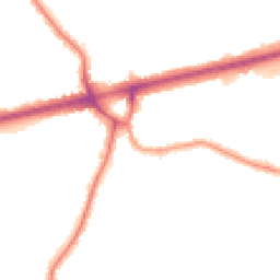 Night-time road noise heatmap for TW3 4BJ