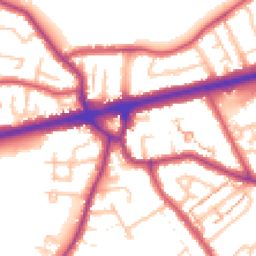 Daytime road noise heatmap for TW3 4BQ