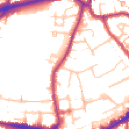 Daytime road noise heatmap for TW3 4DL