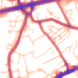 Daytime road noise heatmap for TW3 4DU