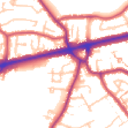Daytime road noise heatmap for TW3 4ET