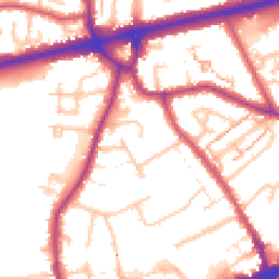Daytime road noise heatmap for TW3 4HB