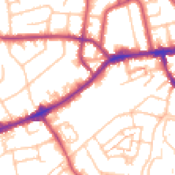 Daytime road noise heatmap for TW7 4ER