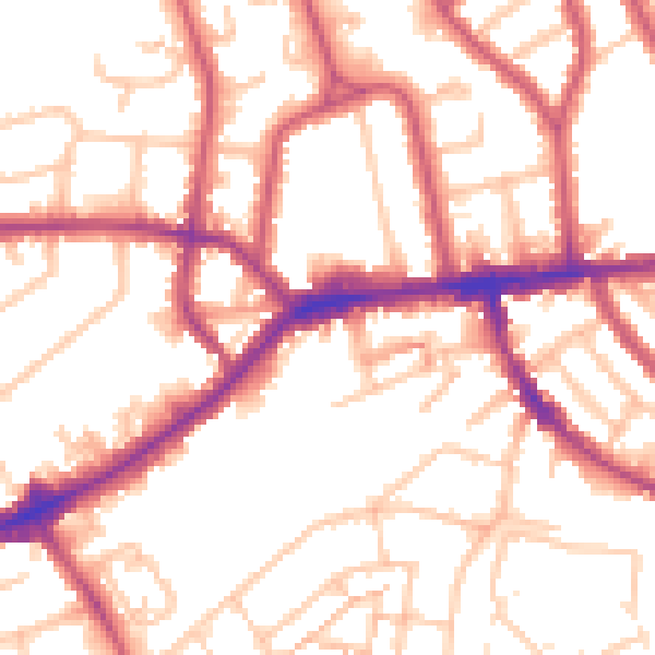 Daytime road noise heatmap for TW7 4FA
