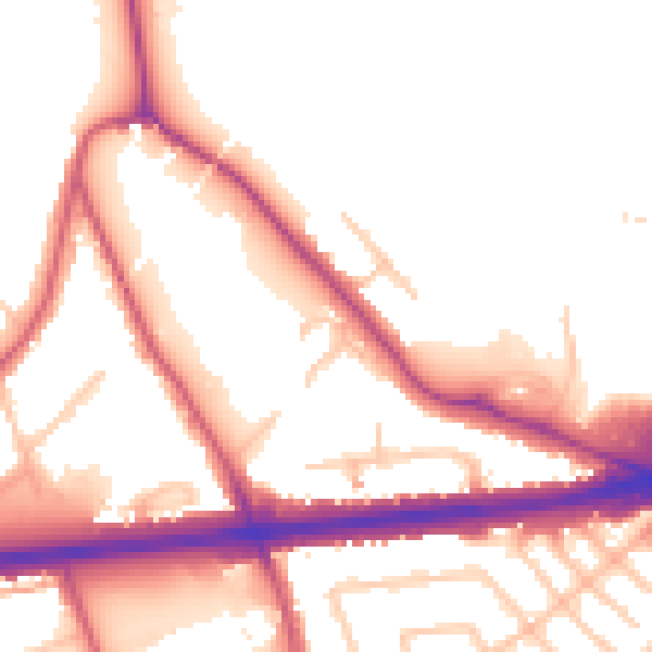 Daytime road noise heatmap for TW7 5PF
