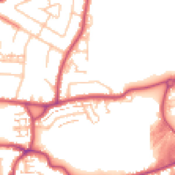 Daytime road noise heatmap for TW7 7NS
