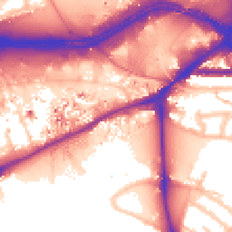Daytime road noise heatmap for TW8 0EB