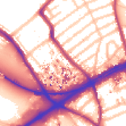 Daytime road noise heatmap for TW8 9GF