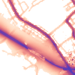 Daytime road noise heatmap for TW8 9LS