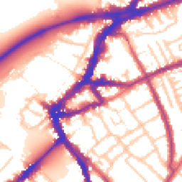 Daytime road noise heatmap for TW9 1AB
