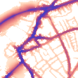 Daytime road noise heatmap for TW9 1AD
