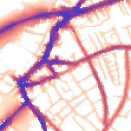 Daytime road noise heatmap for TW9 1AH