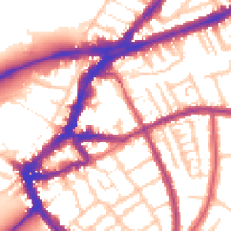 Daytime road noise heatmap for TW9 1AP