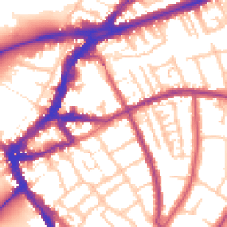 Daytime road noise heatmap for TW9 1AW