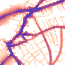 Daytime road noise heatmap for TW9 1AZ