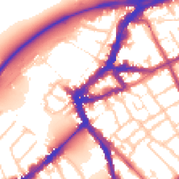 Daytime road noise heatmap for TW9 1BE