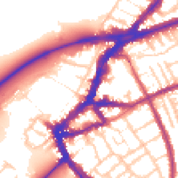 Daytime road noise heatmap for TW9 1DH
