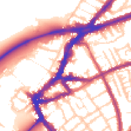 Daytime road noise heatmap for TW9 1DN