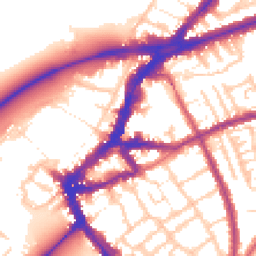 Daytime road noise heatmap for TW9 1EB