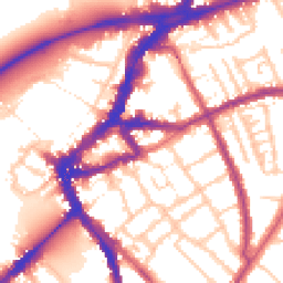 Daytime road noise heatmap for TW9 1EG