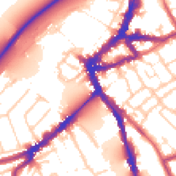 Daytime road noise heatmap for TW9 1EL