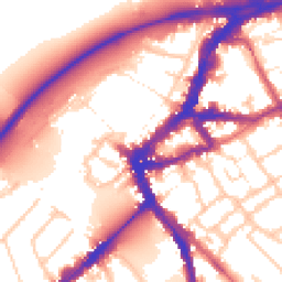Daytime road noise heatmap for TW9 1EU