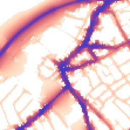 Daytime road noise heatmap for TW9 1JY