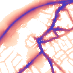 Daytime road noise heatmap for TW9 1LZ