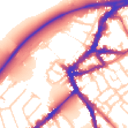 Daytime road noise heatmap for TW9 1NB