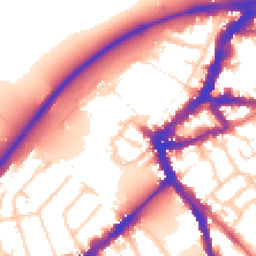 Daytime road noise heatmap for TW9 1NL