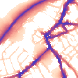Daytime road noise heatmap for TW9 1NN
