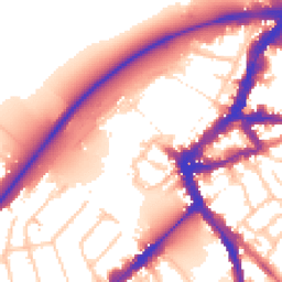 Daytime road noise heatmap for TW9 1NX