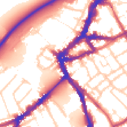 Daytime road noise heatmap for TW9 1TN