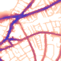 Daytime road noise heatmap for TW9 1UH