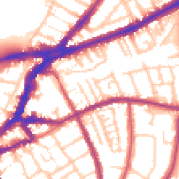 Daytime road noise heatmap for TW9 1UJ