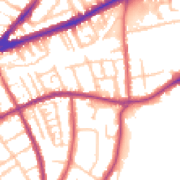 Daytime road noise heatmap for TW9 1UX