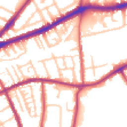 Daytime road noise heatmap for TW9 1XW