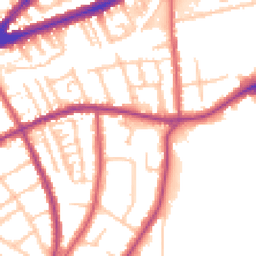 Daytime road noise heatmap for TW9 1YT