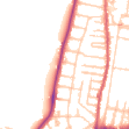 Daytime road noise heatmap for TW9 2AR