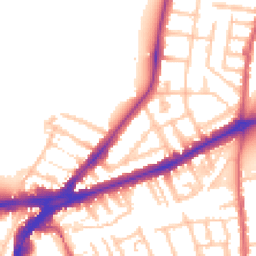 Daytime road noise heatmap for TW9 2AU