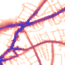 Daytime road noise heatmap for TW9 2BX