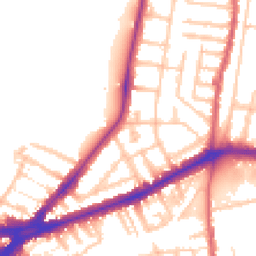 Daytime road noise heatmap for TW9 2DA