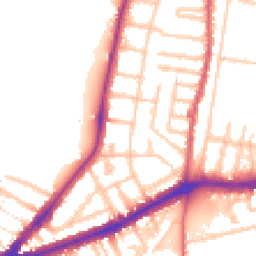 Daytime road noise heatmap for TW9 2DF